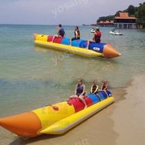 빠지 플라이보트 바나나보트 두꺼운 재질 워터파크 해수욕장 수상 레져 놀이기구 4인 6인, 두꺼운 단열 바나나보트 4인용