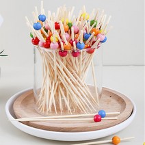 아크릴 대나무 구슬 과일꽂이 꼬지 꼬치 햄버거 샌드위치꽂이 도시락 생일파티1