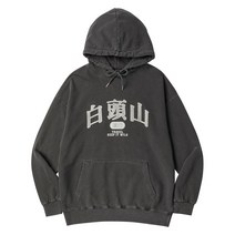 스프레이 텍스트 피그먼트 후드티 블랙 차콜