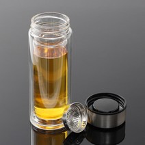 [로하티] 이중유리 티보틀 (300ml) / 녹차 보리차 티백 휴대용 유리물병 티텀블러, 24789) 마이티 이중유리 티보틀