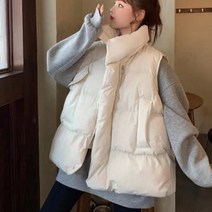 여성 오버핏 패딩 조끼 빵빵한 겨울