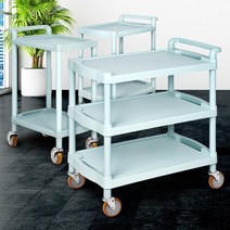 유스호스텔 주방 서빙용 가볍고 튼튼한 운반카트 핸드카 식당트롤리, W201 3단 대 민트그레이
