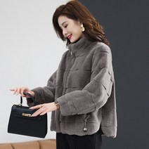 유로컬렉션 밍크코트 핸드메이드 반코트 후드 숏 밍크코트 캐시미어 알파카 밍크 모피 여성 젊은 패션 모델 겨울 새로운 고급 기질 어머니 짧은 모피 코트