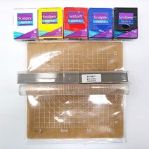 스컬피 입문 세트/폴리머클레이 스컬피3 피모 점토, 5색상+눈금판+밀대+블레이드, 스컬피3 입문세트