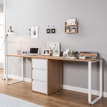 2인용책상 테이블 폭좁은 책상 신혼가구 업무용 사장 가정용 안내데스크, 화이트