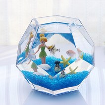 해수어항세트 어항세트 3자어항 가지유목 청룡석 어항파는곳 열대어 관상어 수족관청소 수조 금붕어, 라지 다면체 W 패키지