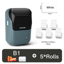 스티커인쇄기 라벨제작 폼텍라벨지 스티커라벨기Niimbot B1 Thermal Label Printer Bluetooth Portable Poc, 18 AddWhite50x30-5Rolls