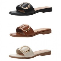 여성 링버클 심플 슬리퍼