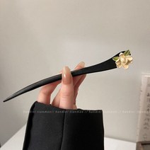 1+1 Gardenia 여성용 나무 헤어 스틱 진주 펜던트 머리핀 고대 스타일 머리 장식 DIY 디자인 액세서리