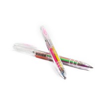 자바 네온 3겔 형광 3색 볼펜 0.5mm 주황+연두+보라, 4개