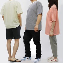 남자 여자 5XL까지 빅사이즈 스트라이프 단가라티셔츠 루즈핏 오버핏반팔티