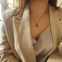 92.5실버 은목걸이 블랙까메오 체인목걸이 팬던트 선물추천