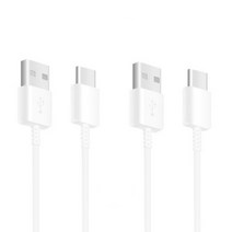 아이티팜 USB C타입 고속 충전 케이블 충전 선 갤럭시 S21 Z플립3 S10, 신형 C타입 케이블 1+1 (화이트)1M
