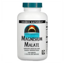 Source Naturals 마그네슘 425mg 말릭산 2500mg 1개, 3개