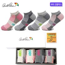 아놀드파마 여성용 스포츠 등산 쿠션 기능성 면 양말 4족 스니커즈 선물세트 박스 두꺼운 헬스 런닝 요가 사이클 골프 테니스 농구 배드민턴 삭스 AP6804, AP6804_4족 선물박스