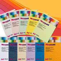 [동화오피스] A4 머메이드지 양면 10매입 / 두꺼운 색지 용지, 10매, W51