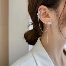 CRJOY 지르코늄 클립 귀걸이 프랑스식 기질 귀 구멍 없는 귀걸이 2개