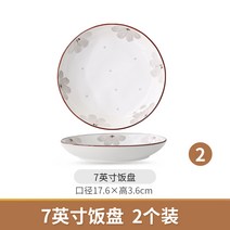 4인그릇세트 가구 2023 새로운 멋진 일본 세라믹 밥 고가 식기 접시 먹는 작은, 10. 별이 가득한 7인치 디스크 2개