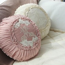 아트박스/러그랜드 아띠 면 원형쿠션커버 (솜미포함) - 3color, 아이보리