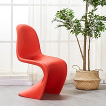 비트라 팬톤 고스트 의자 인테리어 등받이 체어, 레드