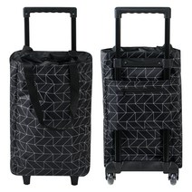 카시안 바퀴형 보냉 장바구니 CN 방수 폴딩 시장 핸드 카트, 블랙체크, 01 여우