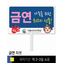 스쿨컴퍼니(도매가격 인쇄쇼핑몰) #92 금연 피켓 [피켓 포맥스피켓 손잡이피켓 학교피켓 예방교육 캠페인 홍보 피켓제작], 2. 손잡이 대형 60x45cm