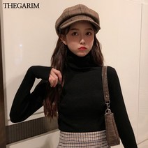 더가림 스판 데일리 골지 폴라티 긴팔 티셔츠