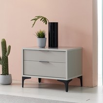 하이앤드리 에이브 2단 협탁 침대옆협탁 작은 서랍 거실 안방 침실 낮은 미니침대협탁, 그레이