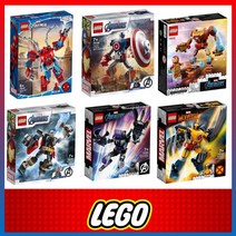 LEGO 레고 어벤져스 레고블록 6종 스파이더맨 아이언맨 토르 블랙팬서 울버린 캡틴아메리카, 아이언맨  (모델번호: 76203)