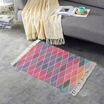 마이KIDMALL_컬러링 코튼 러너 카페트(100x59cm) (다이아) 러그 예쁜 펫트 장식용펫 인테리어펫 장식용 디자인_MMY키드MAl몰