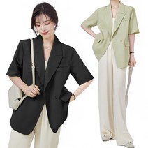 JUSTFEELING 정장코트 얇은 반팔 정장 자켓 캐주얼 오피스룩 면접복장 빅사이즈