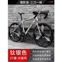 입문용 로드바이크 출퇴근 선물 자전거, 3 원 휠 - 티타늄 실버