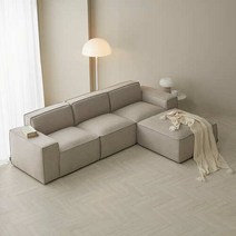 [모던하우스] 그리드 패브릭 4인 소파 스툴 세트, 선택:단일상품