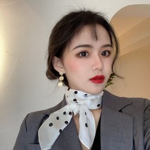 스카프헤어밴드 작은 네모난 수건 여성 브띠 엄마 얇은 실크밴드 액세서리 목 보호 2562734143