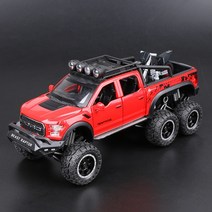 132 포드 랩터 F150 합금 다이 캐스트 자동차 모델 사운드 라이트 픽업 트럭, 11.Red 5