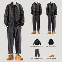 남자 코디 세트 툴링 아메리칸 레트로 가죽 자켓 파일럿 코튼 남성 루즈 바이크 스타일리쉬