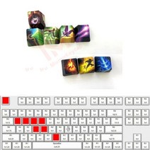 리그 오브 레전드 사용자 정의 모든 영웅 개인 키 캡 기계 게임 미니 키보드 GK61 ANNE PRO 2 60%, Cherry Profile, Lulu 8Pcs Keycap