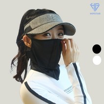 힙스타 골프 냉감 마스크 UV 자외선차단 쿨 메쉬 얼굴 햇빛가리개 스포츠 용품, L, 쿨마스크 블랙 L