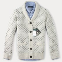 [FOREST CAMP]Lambswool Cardigan 자가드 숄카라 가디건[FCSW4405-Oatmel]