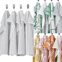 순면 행주 4개세트 45~50cm 주방 수건 전자렌지덮개 키친크로스 디쉬크로스 북유럽 타올 냅킨, 다크그레이패턴