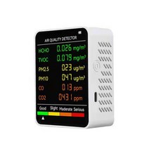 공기측정기 포름알데히드측정기 미세먼지측정기 6In 1 PM2.5 PM10 HCHO TVOC CO 공기 품질 검출기 포름 알, 한개옵션1