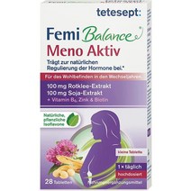 여성갱년기영양제 에스트로겐 tetesept Femi Balance Meno Aktiv u2013 경기 여성의 웰빙 보조 식품 무 28정, 단일수량, 단일개당 용량/중량/정