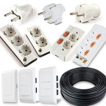 콘센트 플러그 스위치 VCTF 전선 전기선 노출2구/3구 콘센트 안전커버 배선기구 전기공사 모음, 와이드 3구 스위치