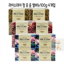 라이스데이_100g_CJ라이온_석류_-D_X4개입(연꽃_쌀겨)_세수비누 28B7, 연꽃청