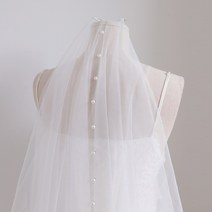 엘블랑꼬 미들 진주 베일 셀프웨딩 면사포 빗핀 진주 장식 브라이덜샤워 소품