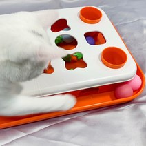 멍냥이노리터 고양이사냥놀이 고양이 노즈워크 사냥놀이 턴테이블 트랙볼 먹이 간식 혼자노는 장난감, 다홍색
