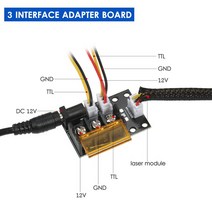 레이저 절단 KKmoon-레이저 모듈 키트 2/3PIN 케이블 조각 헤드 고정 초점 거리 레이저 커팅 40W, 06 Adapter Board_02 US Plug