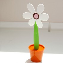 일호장신구 꽃 화분 받침 볼펜 문구 팬시 사무 용품 귀여운꽃 국내배송, 꽃화분받침볼펜(화이트)