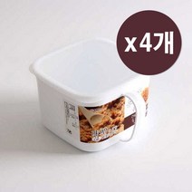 나카야 일본 손잡이 화이트 밀폐용기, 4개입, 단품