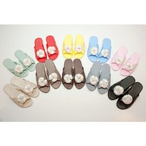 국산 까멜리아 코사지 플라워 실내화 슬리퍼 거실화, 민트, 1개